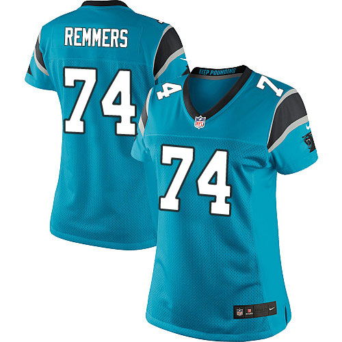 Women's Limited Mike Remmers Nike Jersey Blue Alternate - #74 NFL Carolina Panthers